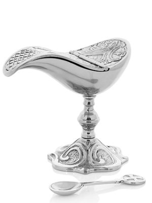 Ornate Silver Incense Boat